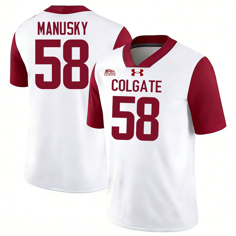 Colgate Raiders #58 Greg Manusky College Football Jerseys,Uniforms-White Colgate Raiders #58 Greg Manusky College Football Jerseys,Uniforms-White